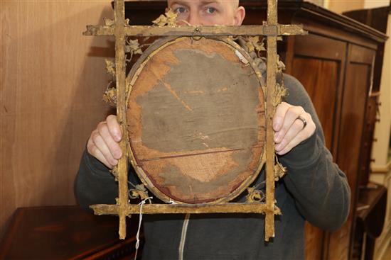 A Victorian gilt and gesso wall mirror H.42cm